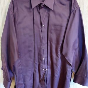 Button down men's dress shirt purple